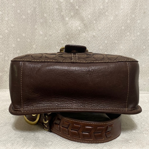 *SOLD*Coach Bleecker 65th Anniversary Jaquared Canvas Leather Shoulder Bag/Brown - Picture 10 of 17